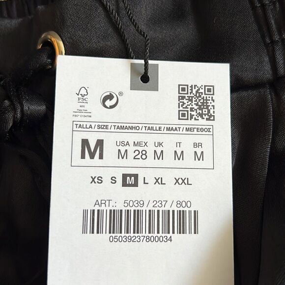 ZARA | Black | SATIN PAJAMA STYLE PANTS - Picture 6 of 8